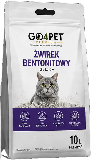 Żwirek bentonitowy GO4PET Premium, opakowanie
