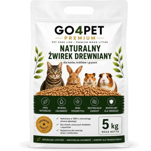 Żwirek drewniany GO4PET Premium 5 kg
