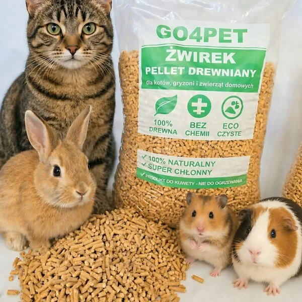 Żwirek drewniany GO4PET - dla kota, królika i gryzoni Żwirek drewniany GO4PET dla kotów, królików i gryzoni